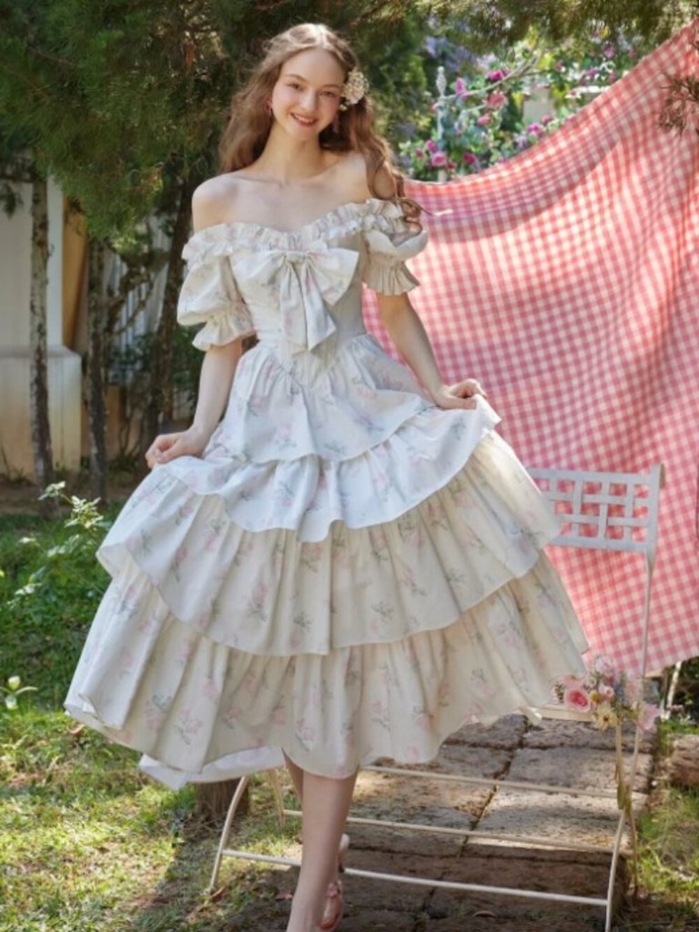 Lacemade Bloom in Coral Island Corset Dress (L)